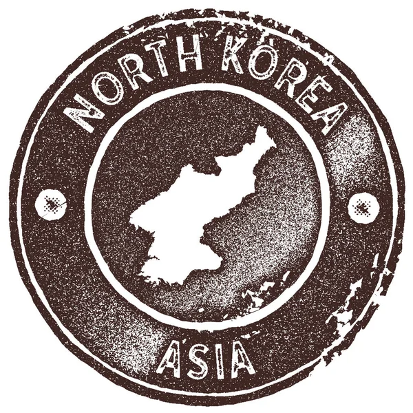 Nordkorea karta vintage stämpel retrostil handgjord etikett badge eller element för resor souvenirer — Stock vektor