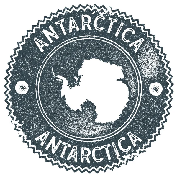 Mapa de la Antártida sello vintage Estilo retro placa de etiqueta hecha a mano o elemento para recuerdos de viaje — Archivo Imágenes Vectoriales