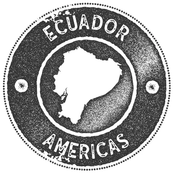 Mapa Ecuador sello vintage Estilo retro etiqueta hecha a mano insignia o elemento para recuerdos de viaje oscuro — Vector de stock