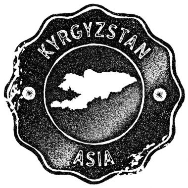 Kırgızistan Haritası vintage damgası Retro tarzı el yapımı etiketi rozet veya öğe seyahat Hediyelik eşyalar için