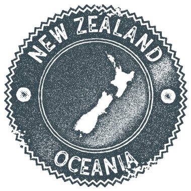Yeni Zelanda Haritası vintage damgası Retro tarzı el yapımı etiketi rozet veya öğe seyahat Hediyelik eşyalar için