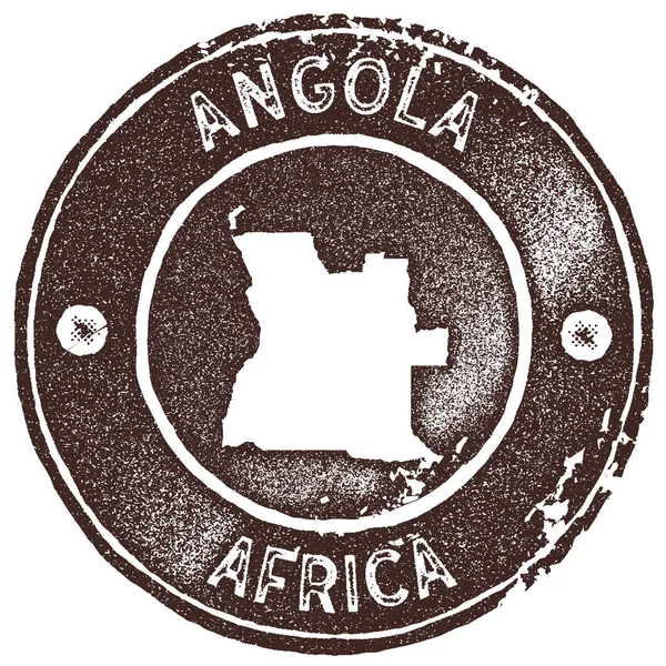 Angola mappa timbro vintage Stile retrò badge etichetta fatta a mano o elemento per souvenir di viaggio Marrone — Vettoriale Stock