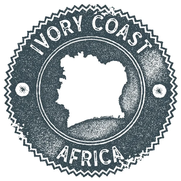 Mapa de Costa de Marfil sello vintage Estilo retro placa de etiqueta hecha a mano o elemento para recuerdos de viaje — Vector de stock