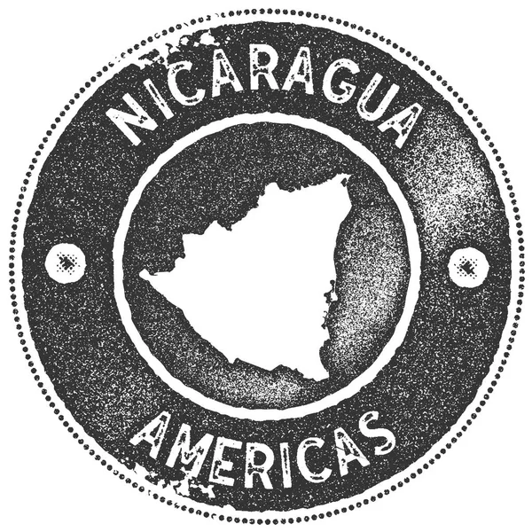 Mapa de Nicaragua sello vintage Estilo retro insignia de etiqueta hecha a mano o elemento para recuerdos de viaje Dark — Vector de stock