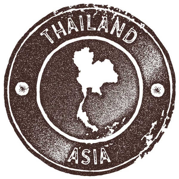 Tailandia mapa vintage sello estilo retro etiqueta hecha a mano insignia o elemento para recuerdos de viaje Marrón — Archivo Imágenes Vectoriales