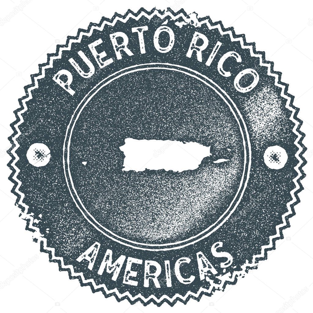 Puerto Rico map vintage stamp Retro style handmade label badge or element for travel souvenirs