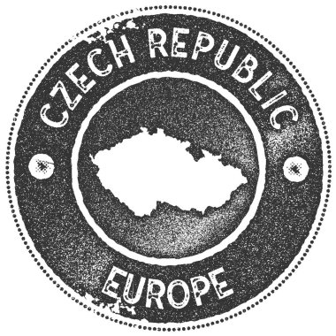 Çek Cumhuriyeti harita vintage damgası Retro tarzı el yapımı etiketi rozet veya öğe için seyahat Hatıra Eşyası