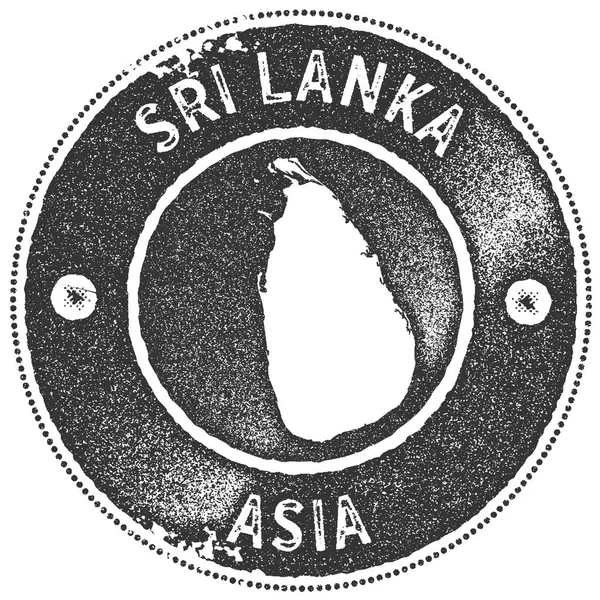 Σρι Λάνκα Χάρτης vintage σφραγίδα στυλ ρετρό χειροποίητο ετικέτα σήμα ή στοιχείο για ταξίδια σουβενίρ σκοτάδι — Διανυσματικό Αρχείο