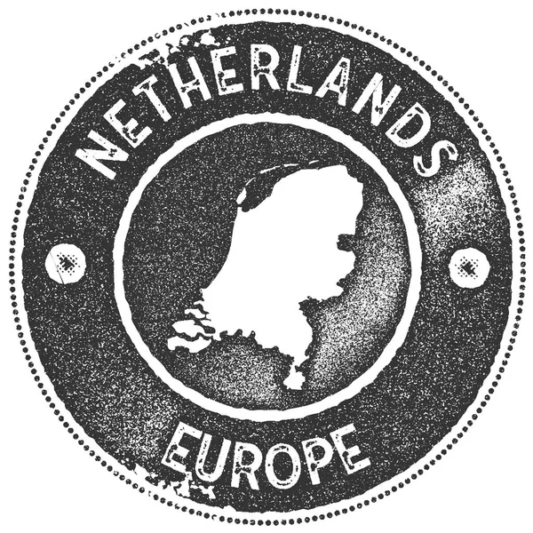 Netherlands map vintage stamp Retro style handmade label badge or element for travel souvenirs — Stock Vector