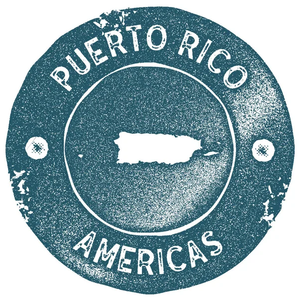 푸에르토리코 지도 빈티지 스탬프 복고풍 스타일 수 제 라벨 푸에르토리코 배지 또는 여행에 대 한 요소 — 스톡 벡터