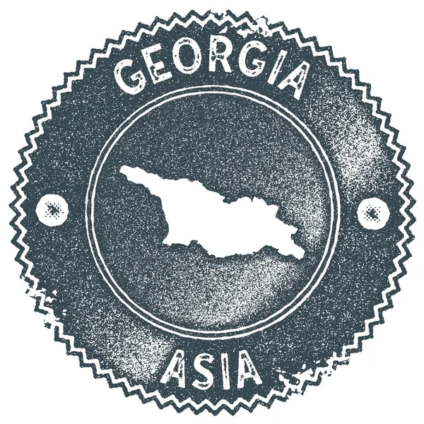 Carte de Géorgie timbre vintage Style rétro étiquette à la main insigne ou élément pour souvenirs de voyage Noir — Image vectorielle