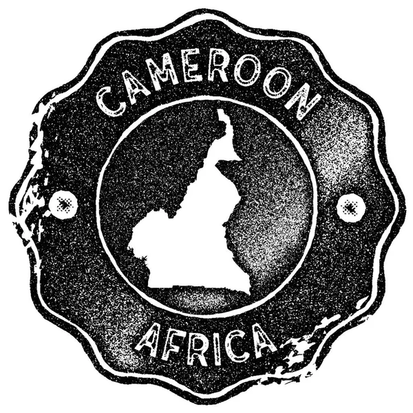 Mapa de Camerún sello vintage Estilo retro placa de etiqueta hecha a mano o elemento para recuerdos de viaje Negro — Vector de stock