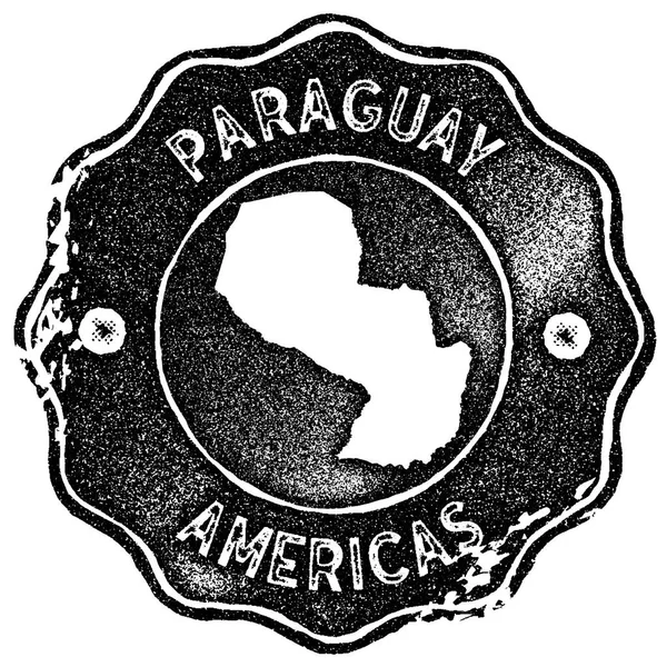 Paraguay mapa sello vintage Estilo retro etiqueta hecha a mano insignia o elemento para recuerdos de viaje Negro — Vector de stock