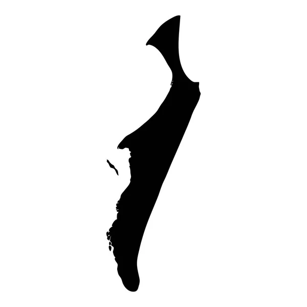 Силуэт острова Фрейзер Изолированная чёрная карта острова Фрейзер Вектор — стоковый вектор