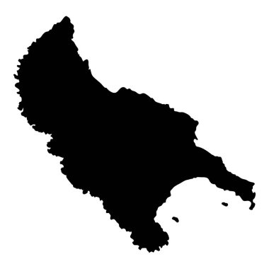 Zakynthos ada Haritası Adası siluet simge Isolated Zakynthos Adası siyah harita anahat vektör