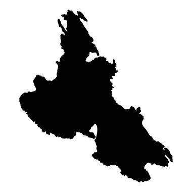 Krk harita Adası siluet simge izole Krk siyah harita anahat vektör çizim
