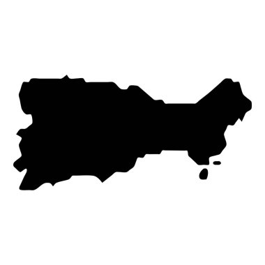 Capri harita Adası siluet simge izole Capri siyah harita anahat vektör çizim