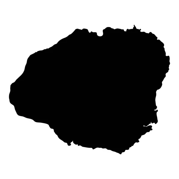 Силуэт острова Кауаи Изолированная чёрная карта Кауаи Векторная иллюстрация — стоковый вектор