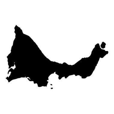 Providenciales ve Caicos Adası siluet simge izole Providenciales ve Caicos siyah harita anahat vektör harita