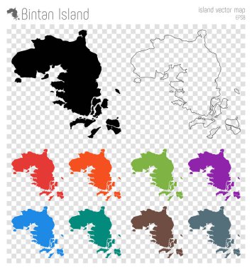 Bintan Adası yüksek Detaylı harita Adası siluet simge Isolated Bintan Adası siyah harita anahat