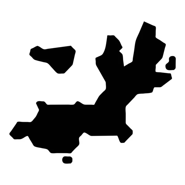 Terredehaut ostrov Mapa ostrov silhouette ikona izolovaná Terredehaut ostrov černý mapa osnovy — Stockový vektor