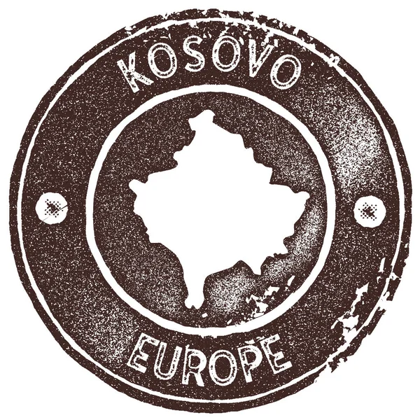 Kosovo mapa carimbo vintage estilo retro crachá de etiqueta artesanal ou elemento para lembranças de viagem Brown —  Vetores de Stock