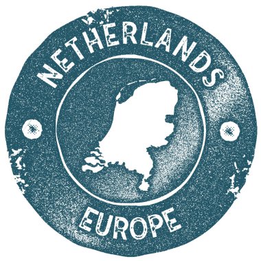 Hollanda harita vintage damgası Retro tarzı el yapımı etiketi Hollanda rozet veya seyahat için öğe