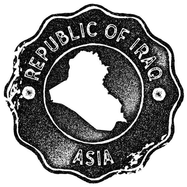 Carte de la République d'Irak timbre vintage Style rétro étiquette à la main insigne ou élément pour Voyage — Image vectorielle