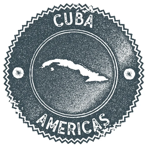 Cuba mapa sello vintage Estilo retro etiqueta hecha a mano insignia o elemento para recuerdos de viaje Azul oscuro — Vector de stock