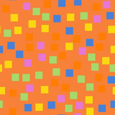 Soyut desen turuncu geometrik arka plan benzersiz rastgele kareler geometrik kaotik kareler