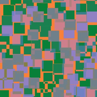 Kareler desen turuncu geometrik arka plana Yüce rasgele kareler kaotik geometrik soyut