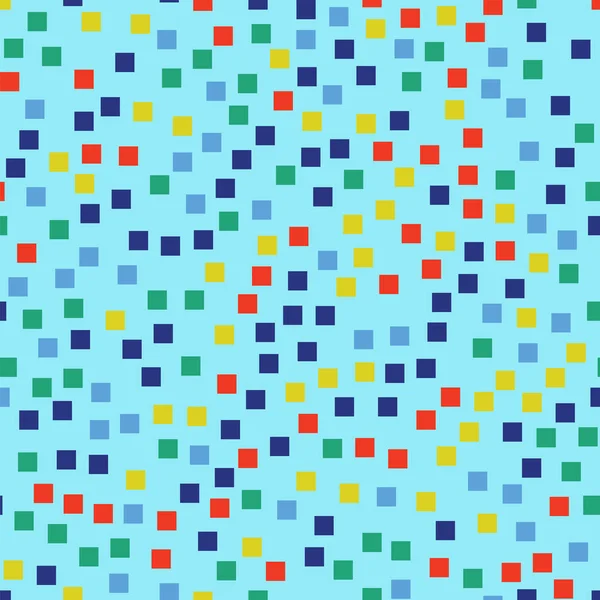 Schéma abstrait des carrés Fond géométrique bleu Splendides carrés aléatoires Chaotique géométrique — Image vectorielle