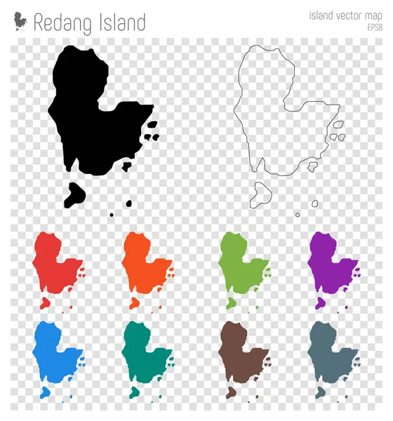 Высокая детальная карта острова Реданг Изолированный силуэт острова Реданг Черная карта — стоковый вектор