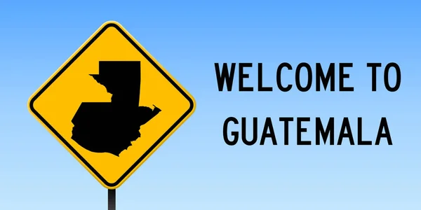 Guatemala carte sur panneau de signalisation Affiche large avec carte de pays Guatemala sur panneau de signalisation jaune losange vectoriel — Image vectorielle
