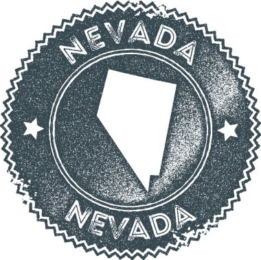 Nevada harita vintage damga Retro tarzı el yapımı etiket rozet veya öğe seyahat Hediyelik karanlık