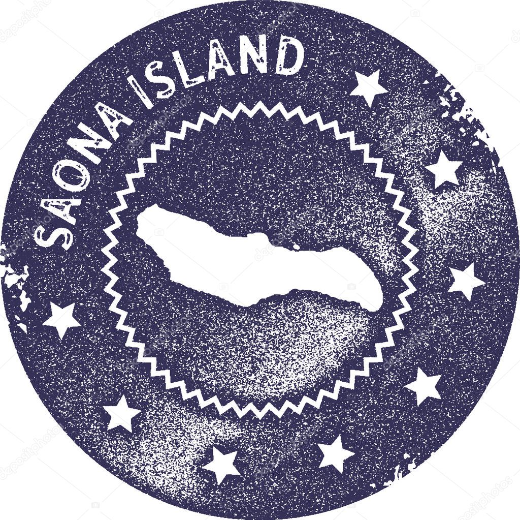 Saona Island map vintage stamp Retro style handmade label badge or element for travel souvenirs