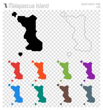 Malapascua Island yüksek Detaylı harita ada siluet simge Isolated Malapascua Island siyah Haritası