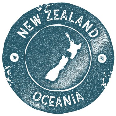 Yeni Zelanda harita vintage damga Retro tarzı el yapımı etiketi Yeni Zelanda rozet veya seyahat için öğe