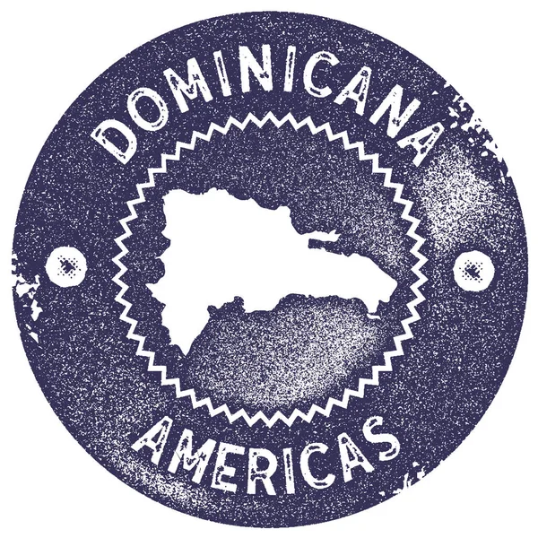 Dominicana mapa vintage sello estilo retro etiqueta hecha a mano insignia o elemento para recuerdos de viaje — Archivo Imágenes Vectoriales