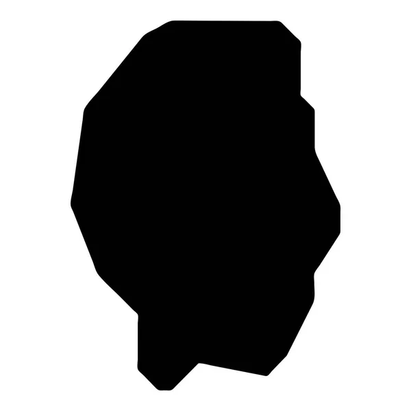 Gili Trawangan mapa Isla silueta icono Aislado Gili Trawangan mapa negro esquema Vector — Vector de stock