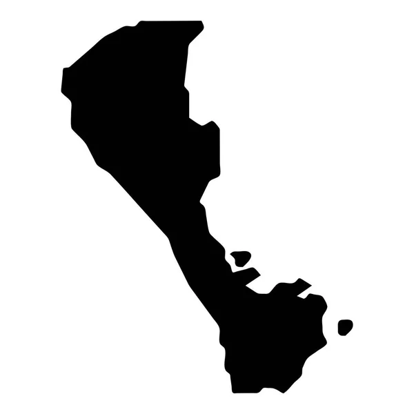 Силуэт острова Боракай Изолированная чёрная карта Боракай Векторная иллюстрация — стоковый вектор