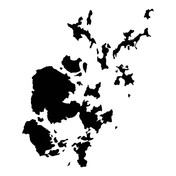 Силуэт острова Оркнейские острова Черная карта Вектор Изолированные Оркнейские острова — стоковый вектор