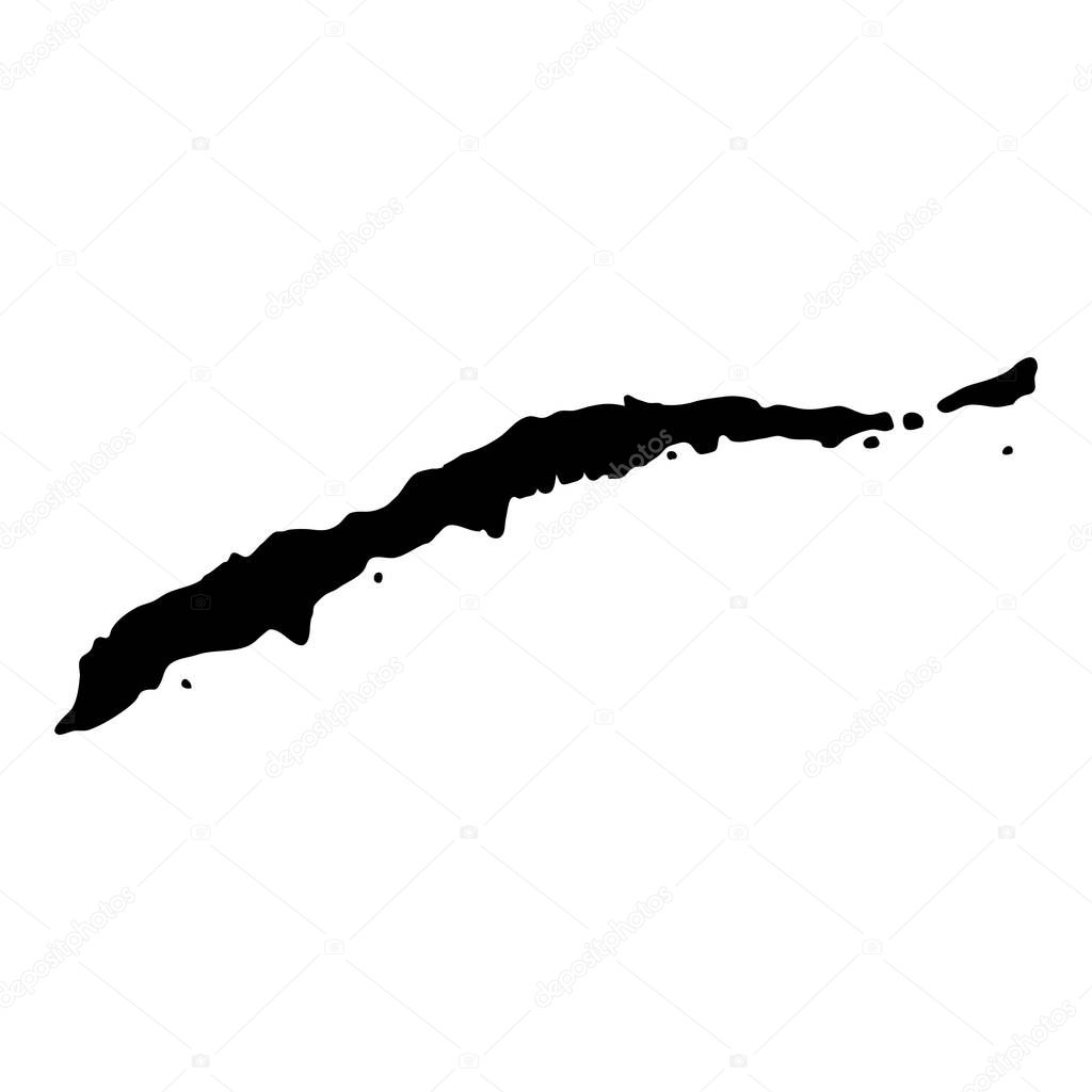 Roatan map Island silhouette icon Isolated Roatan black map outline Vector illustration