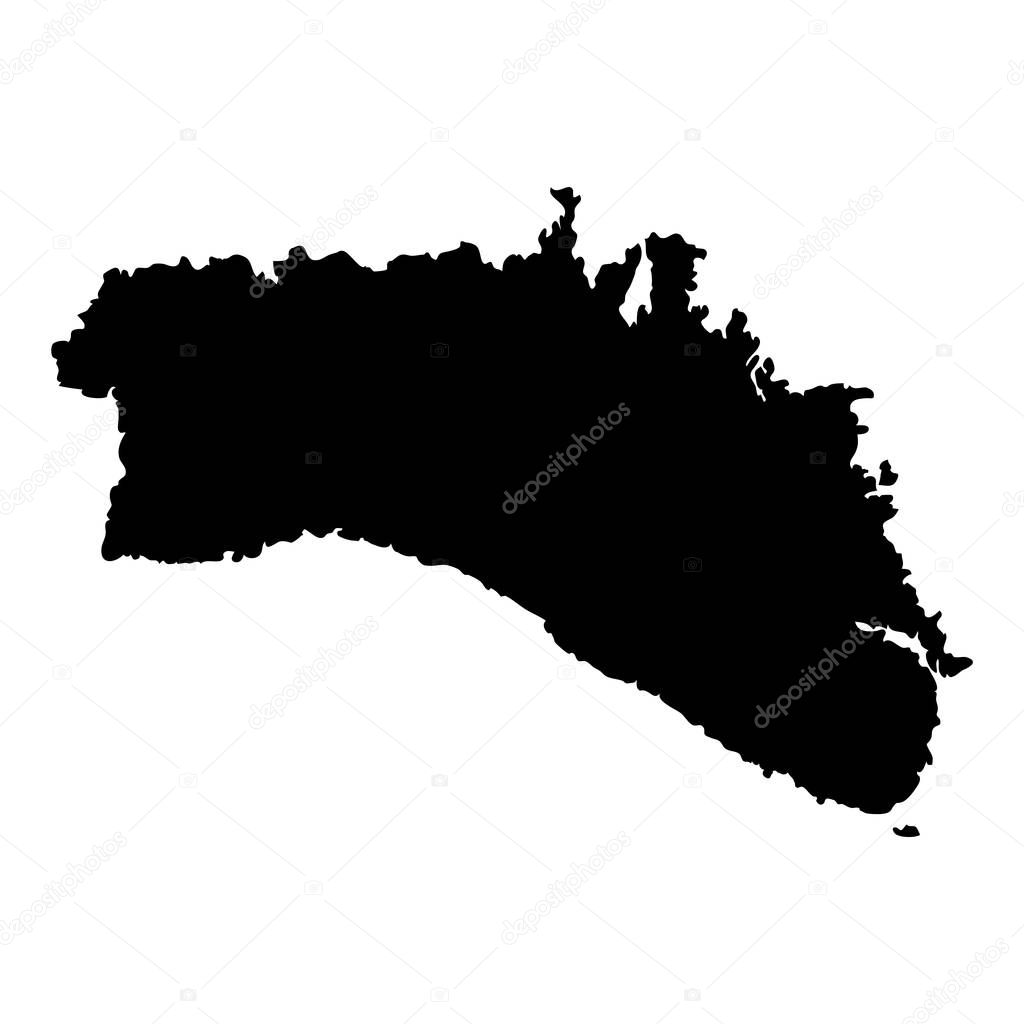 Minorca map Island silhouette icon Isolated Minorca black map outline Vector illustration