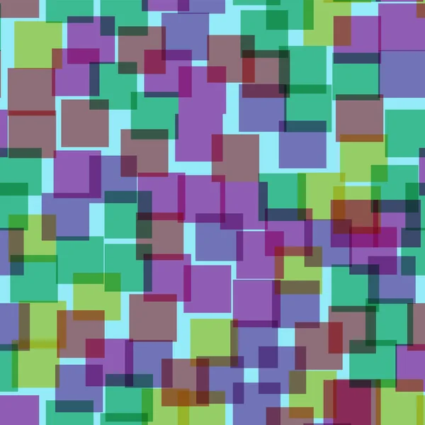 Abstrakte Quadrate Muster blau geometrischer Hintergrund strahlende zufällige Quadrate geometrisch chaotisch — Stockvektor