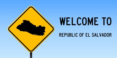 El Salvador Cumhuriyeti ülke haritada ile El Salvador Cumhuriyeti harita yol işareti geniş poster üzerinde