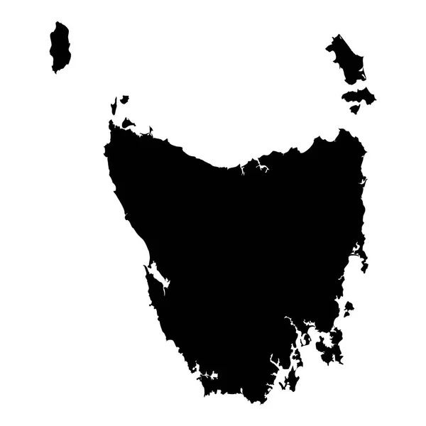 Mapa da Tasmânia Ícone da silhueta da ilha Isolado Tasmânia mapa preto esboço ilustração vetorial —  Vetores de Stock