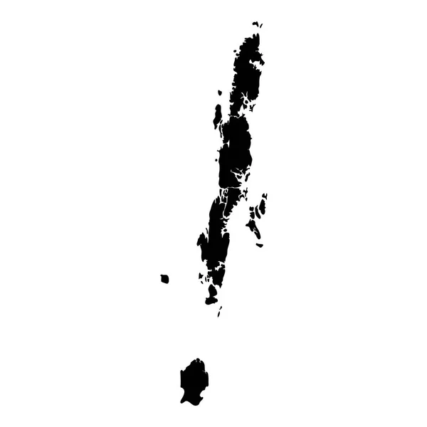 Carte des îles Andaman Icône silhouette des îles Isolé Andaman contour de la carte noire Vecteur — Image vectorielle
