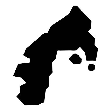 Su ada Haritası Adası siluet simge göl kenarında su Adası siyah harita anahat vektör