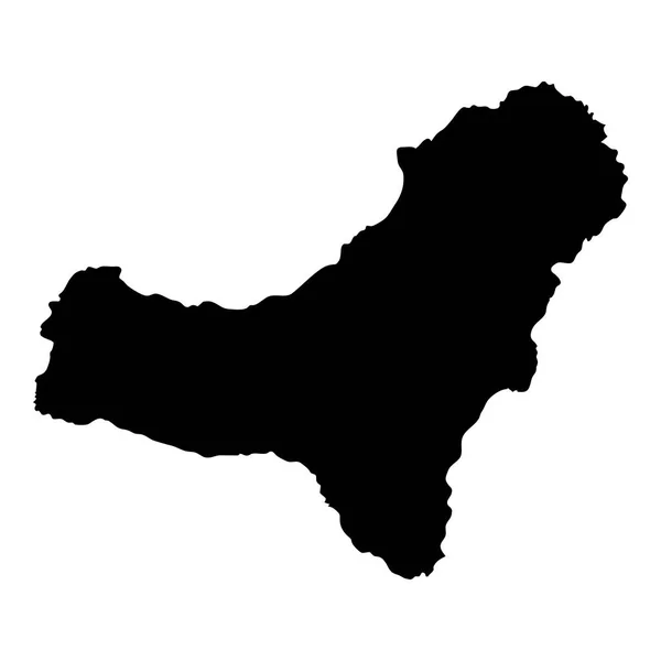 El Hierro harita Adası siluet simge izole El Hierro siyah harita anahat vektör çizim — Stok Vektör